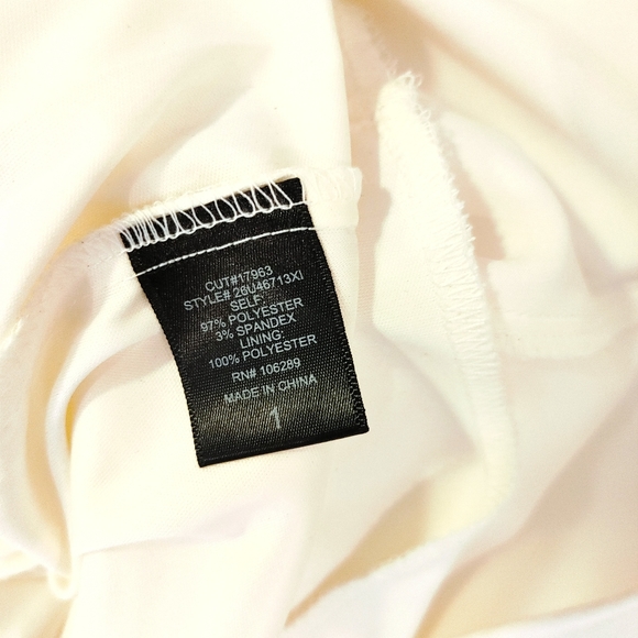 TRIXXI PLUNGE SIDE KNOT SLEEVELESS MINI DRESS, IVORY 1 - Picture 11 of 16